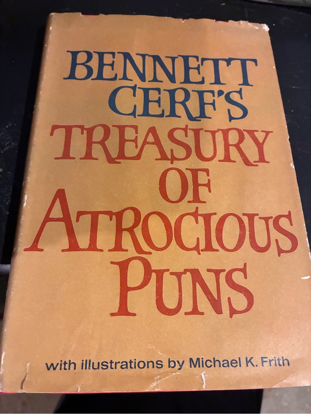 Bennett Cerf Treasury of Atrocious Puns Hardcover 1968 Harper & Row DJ Frith